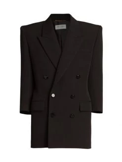 Saint Laurent Wool Double-Breasted Coatdress