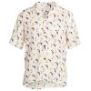 Saint Laurent Abstract Print Shark Collar Shirt For Men