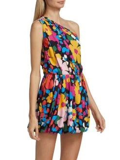 Saint Laurent Floral One-Shoulder Minidress -Saint Laurent Sales Store unnamed file 3125