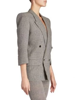 Saint Laurent Glen Check Double-Breasted Jacket 11 Saint Laurent Glen Check Double-Breasted Jacket -Saint Laurent Sales Store unnamed file 3169