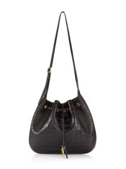 Saint Laurent Medium Seau Flat Croc-Embossed Leather Shoulder Bag -Saint Laurent Sales Store unnamed file 3179