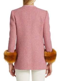 Saint Laurent Tweed Wool-Blend Jacket -Saint Laurent Sales Store unnamed file 3187