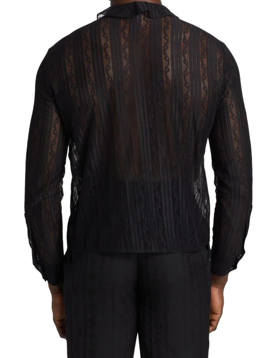 Saint Laurent Ruffled Silk & Lace Chemise For Men 7 Saint Laurent Ruffled Silk & Lace Chemise For Men - Image 5