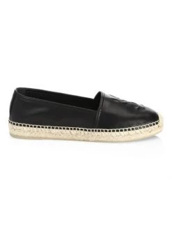 Saint Laurent Logo Leather Espadrilles