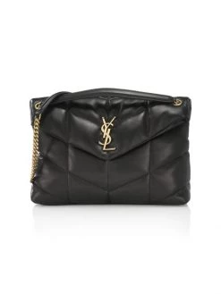 Saint Laurent Medium Loulou Puffer Leather Shoulder Bag Bianco Cream