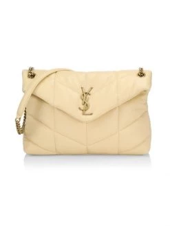 Saint Laurent Medium Loulou Puffer Leather Shoulder Bag Bianco Cream -Saint Laurent Sales Store unnamed file 3264