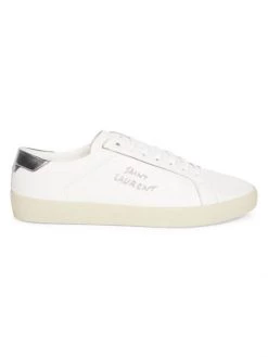 Saint Laurent Court Classic Low-Top Leather Sneakers For Men