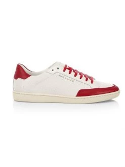 Saint Laurent Court Classic Leather Low-Top Sneakers For Men