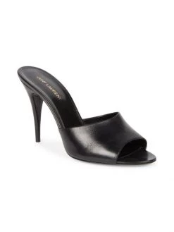 Saint Laurent LA 16 Leather Mules Nero -Saint Laurent Sales Store unnamed file 3358