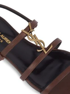 Saint Laurent Cassandra Leather Slingback Sandals Nero -Saint Laurent Sales Store unnamed file 3424