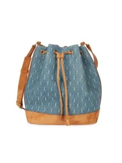 Saint Laurent Monogram Denim Bucket Bag