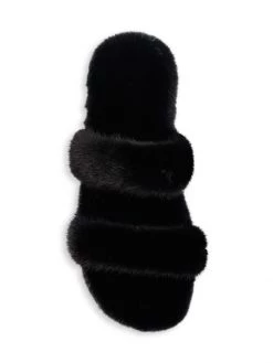 Saint Laurent Bleach Mink Fur Slides For Men -Saint Laurent Sales Store unnamed file 3443
