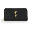 Saint Laurent Monogram Matelassé Leather Zip-Around Wallet Dark Beige -Saint Laurent Sales Store unnamed file 3447