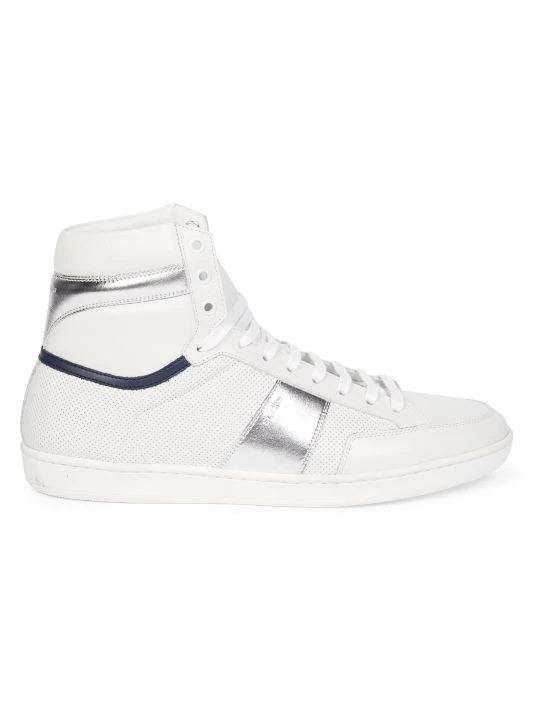 Saint Laurent Court Classic Leather High-Top Sneakers For Men 3 Saint Laurent Court Classic Leather High-Top Sneakers For Men
