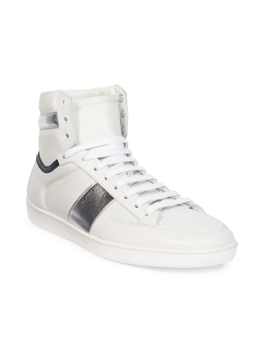 Saint Laurent Court Classic Leather High-Top Sneakers For Men 4 Saint Laurent Court Classic Leather High-Top Sneakers For Men - Image 2