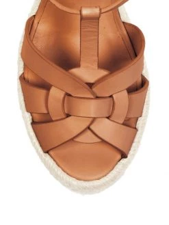 Saint Laurent Tribute Leather Espadrille Wedge Sandals -Saint Laurent Sales Store unnamed file 3478