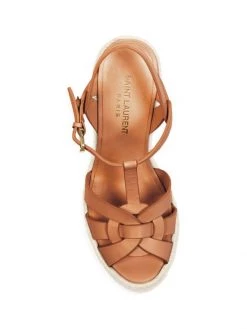 Saint Laurent Tribute Leather Espadrille Wedge Sandals -Saint Laurent Sales Store unnamed file 3479