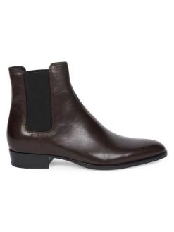 Saint Laurent Wyatt Leather Chelsea Boots For Men