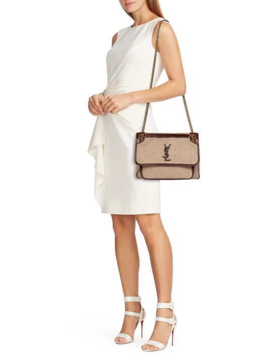 Saint Laurent Medium Niki Linen Shoulder Bag 6 Saint Laurent Medium Niki Linen Shoulder Bag - Image 4