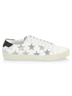Saint Laurent Court Classic SL/06 Metallic Star Leather Sneakers