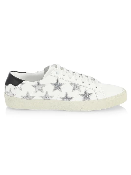 Saint Laurent Court Classic SL/06 Metallic Star Leather Sneakers 3 Saint Laurent Court Classic SL/06 Metallic Star Leather Sneakers