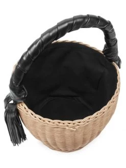 Saint Laurent Panier Leather-Trimmed Straw Bucket Bag -Saint Laurent Sales Store unnamed file 3529