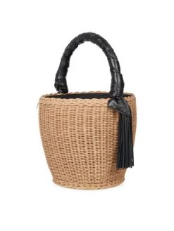 Saint Laurent Panier Leather-Trimmed Straw Bucket Bag -Saint Laurent Sales Store unnamed file 3531