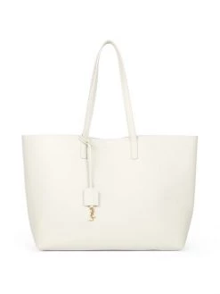 Saint Laurent Large Leather Shopper Crema Soft