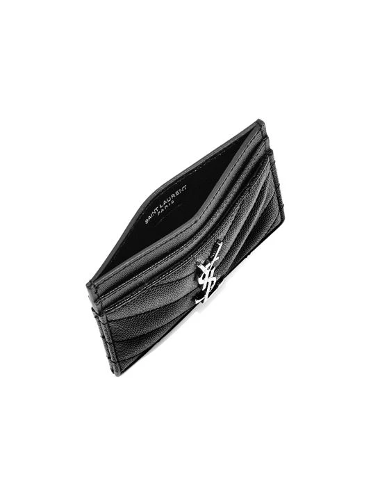 Saint Laurent Monogram Matelassé Leather Card Case Coal 4 Saint Laurent Monogram Matelassé Leather Card Case Coal - Image 2