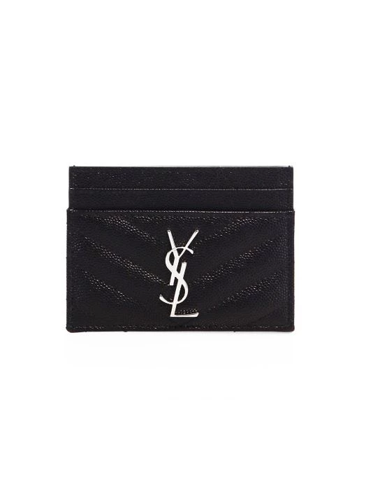 Saint Laurent Monogram Matelassé Leather Card Case Coal 5 Saint Laurent Monogram Matelassé Leather Card Case Coal - Image 3