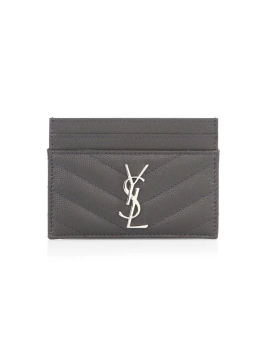 Saint Laurent Monogram Matelassé Leather Card Case Coal 6 Saint Laurent Monogram Matelassé Leather Card Case Coal - Image 4