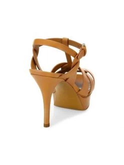 Saint Laurent Tribute 75MM Leather Platform Sandals Cognac -Saint Laurent Sales Store unnamed file 3574