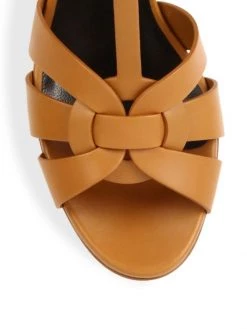Saint Laurent Tribute 75MM Leather Platform Sandals Cognac -Saint Laurent Sales Store unnamed file 3575
