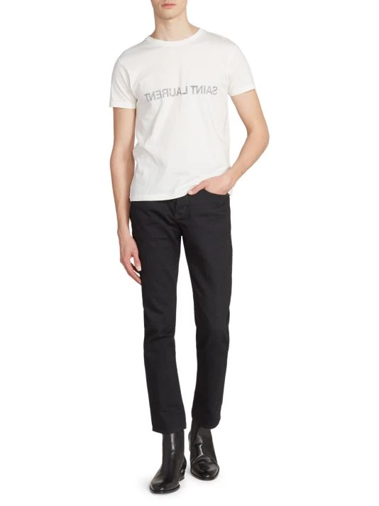 Saint Laurent Reverse Logo T-Shirt For Men White 4 Saint Laurent Reverse Logo T-Shirt For Men White - Image 2