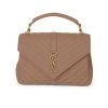 Saint Laurent Medium Collège Matelassé Leather Bag Taupe -Saint Laurent Sales Store unnamed file 3613
