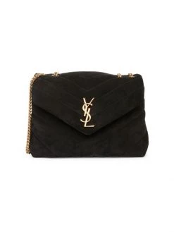 Saint Laurent Small Loulou Matelassé Suede Shoulder Bag Black -Saint Laurent Sales Store unnamed file 3626