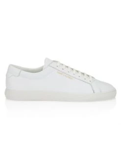 Saint Laurent Andy Leather Low-Top Leather Sneakers For Men