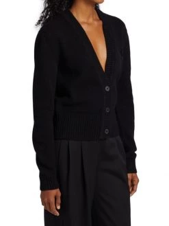 Saint Laurent Sequin Logo Cashmere Cardigan -Saint Laurent Sales Store unnamed file 366