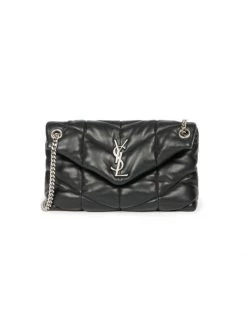 Saint Laurent Small Loulou Puffer Leather Crossbody Bag Blanc Vintage