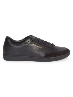 Saint Laurent Court Classic Perforated Leather Sneakers For Men