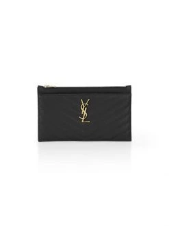 Saint Laurent Monogram Matelassé Leather Zip Pouch