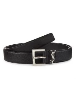 Saint Laurent YSL Monogram Leather Belt For Men