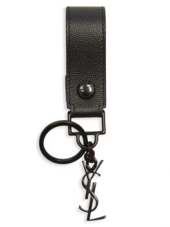 Saint Laurent Monogram Leather Keyring For Men