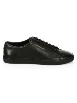 Saint Laurent Andy Leather Low-Top Sneakers For Men Black -Saint Laurent Sales Store unnamed file 3857