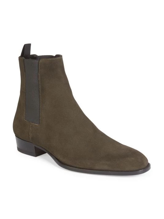 Saint Laurent Wyatt Suede Chelsea Boots For Men Black 4 Saint Laurent Wyatt Suede Chelsea Boots For Men Black - Image 2