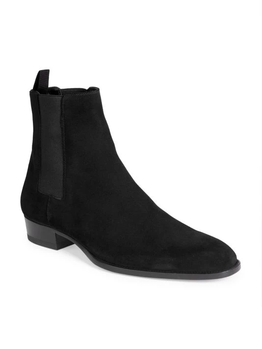 Saint Laurent Wyatt Suede Chelsea Boots For Men Black 8 Saint Laurent Wyatt Suede Chelsea Boots For Men Black - Image 6