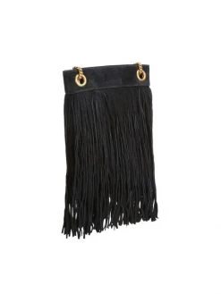 Saint Laurent Small Grace Fringe Leather Shoulder Bag Dusty Grey Dusty Grey -Saint Laurent Sales Store unnamed file 3890