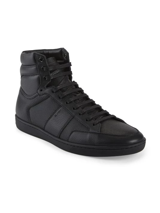 Saint Laurent Leather High Top Sneakers For Men 4 Saint Laurent Leather High Top Sneakers For Men - Image 2
