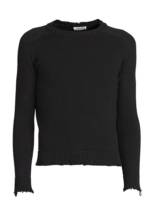Saint Laurent Distressed Knit Pullover For Men 3 Saint Laurent Distressed Knit Pullover For Men