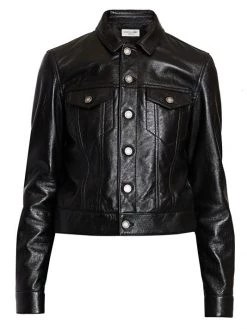 Saint Laurent Leather Trucker Jacket
